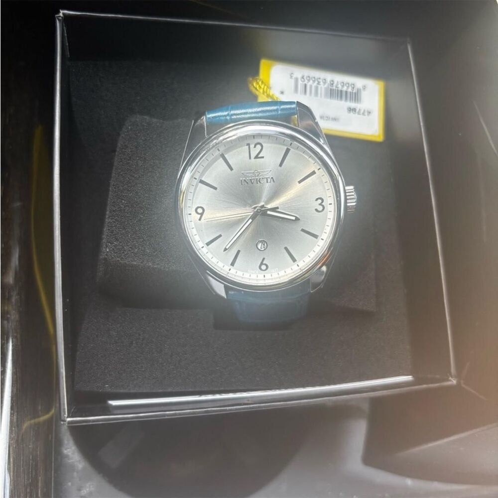 Invicta Men's Silver and Blue Watch - Picture 4 of 5